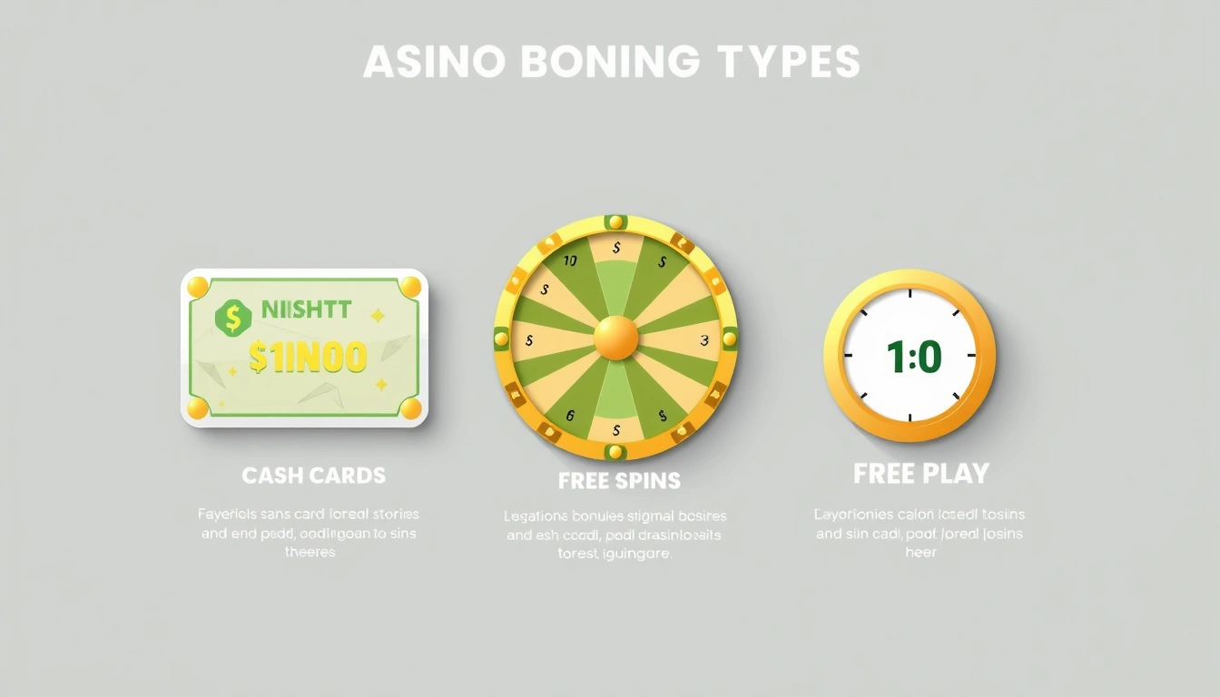 Types of no deposit bonuses — cash bonus, free spins, and free play